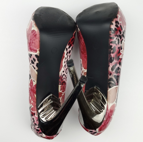 RedKiss Red Floral Platform Heels Size 7 - Picture 8 of 8